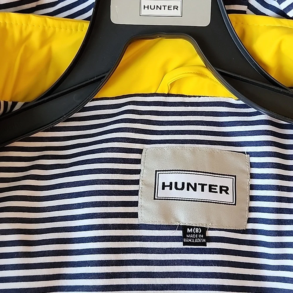 Hunter Kids Bright Yellow Hooded Raincoat Jacket  Brand New